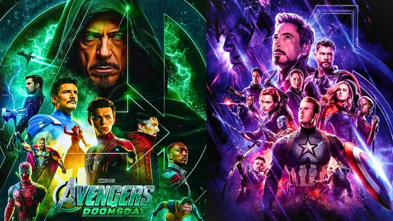 Avengers Doomsday massive cast filming scene with multiple Marvel superheroes together on set