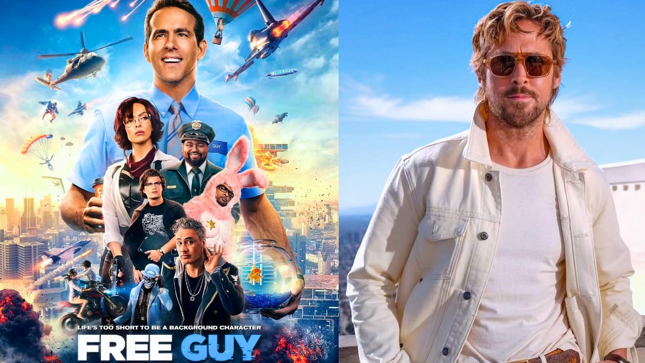 Ryan Reynolds as Guy in Free Guy with upcoming sequel featuring Ryan Gosling as possible villain
