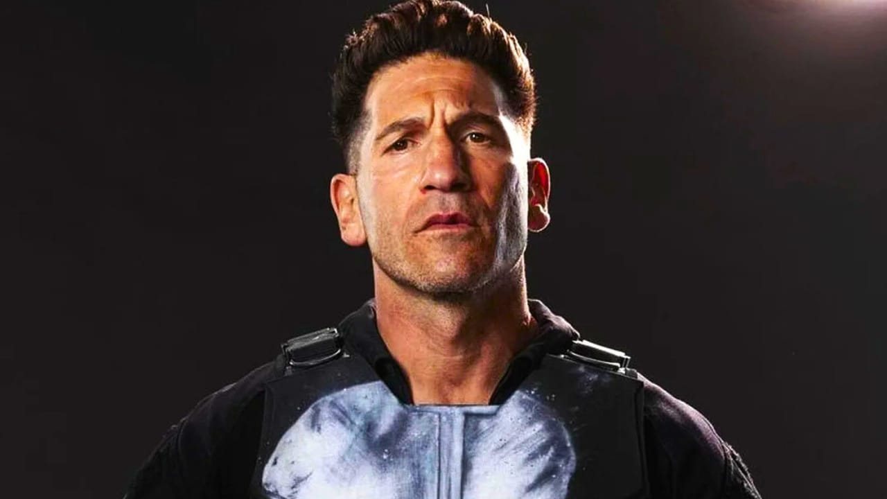 Jon Bernthal as Frank Castle looking intense and battle-worn in Marvel Studios' The Punisher: One Last Kill